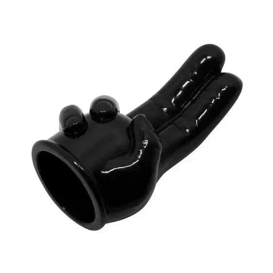 Power head double finger wand massager head Transparent