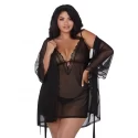 Stretch mesh chemise & robe set