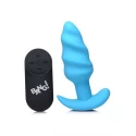 21x vibrating silicone swirl butt plug with remotel