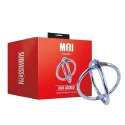 Duo locked | chromed spherical wrist cuffs - 10.5cm.x8.6cm.