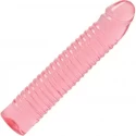 Vivid - 7 inch ribbed jellie cock-sunrise pink