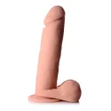 9 inch vibrating remote control silicone dildo with balls - fles