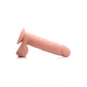 9 inch vibrating remote control silicone dildo with balls - fles