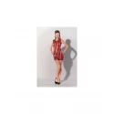 GP PRINTED DATEX STRIPED DRESS RED, L