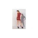 GP PRINTED DATEX STRIPED DRESS RED, L