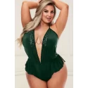 SEXY SATIN TEDDY GREEN, M/L