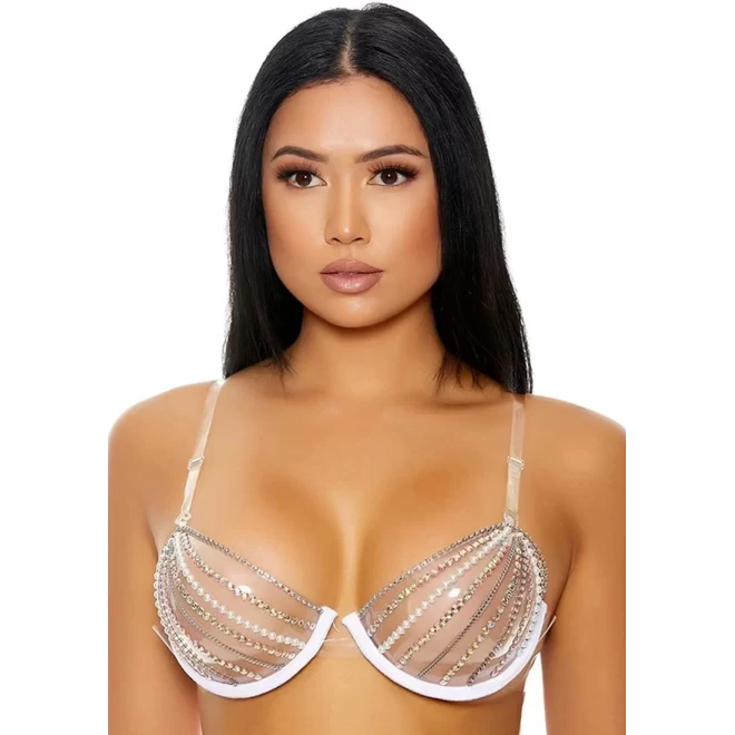 Make it clear rhinestone bra