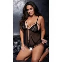 Babydoll & Crotchless G-String - Queen Size - Blue