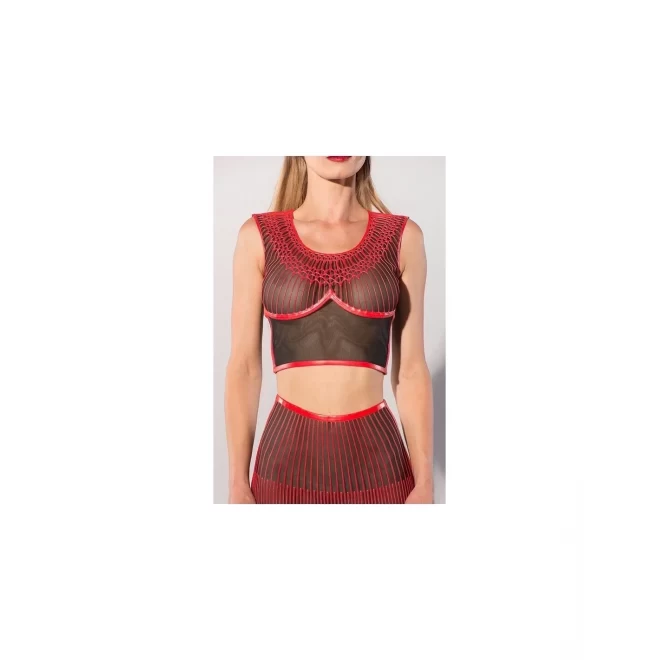 GP PRINTED DATEX CROP TOP RED, L