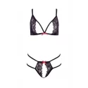 BARELY BARE TIE ME UP LINGERIE SET BLACK
