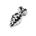 Silver anal plug with red gem