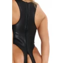 Skórzane body z wycięciami na piersi (3 kolory)