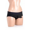 Envy Crotchless Lace Strap-On Harness - Black