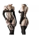Grey velvet 3-teiliges body-set,