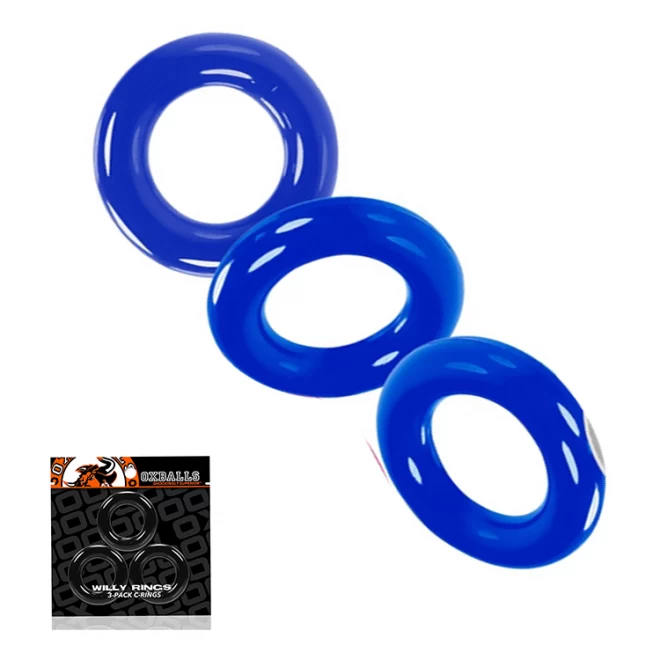[tpr] willy cock ring 3-pack - police blue