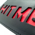 Leather hit me paddle with studs black | red