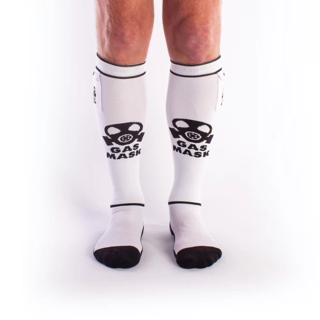 Brutus gas mask party socks w. pockets white / black