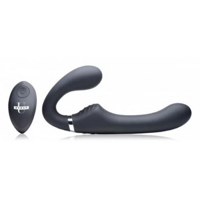 Mighty Rider Vibrating Strapless Strap-On - Black