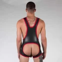Neoprene open crotch wrestling - red - s