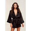 ALL SATIN ROBE BLACK, OS