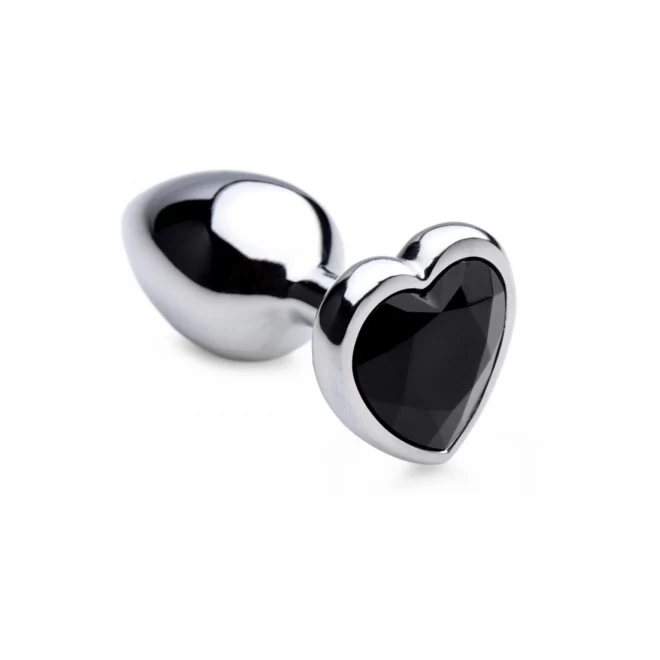 Bs black heart gem anal plug - small