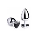 Bs black heart gem anal plug - large