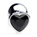 Bs black heart gem anal plug - large