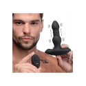 Vibrating and thrusting remote control silicone anal plug