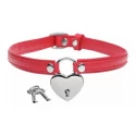 Heart Lock - Collar With Keys - Red