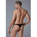 Leopard thong - black