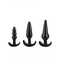 Plug-Triple Anal Plugs Starter Set- 3-Pack Anal Plugs Black