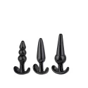 Plug-Triple Anal Plugs Starter Set- 3-Pack Anal Plugs Black