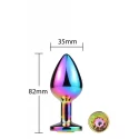 MAI METAL ANAL PLUG WITH STONE M MAI NO. 73 RAINBOW