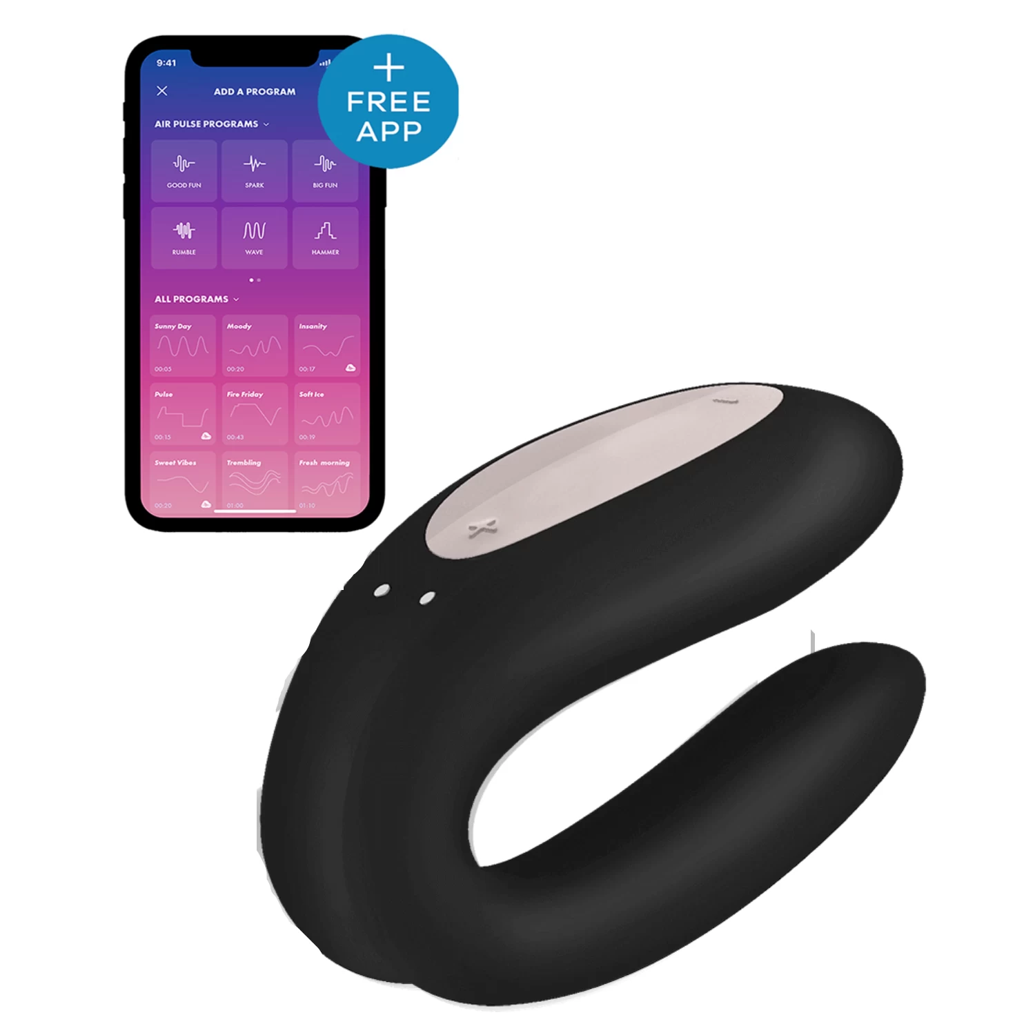 Wibrator dla par sterowany aplikacją na telefon Satisfyer Double Joy - 01  73-4002408 - SUPER CENA - Venus Sklep | Erotyczne Sny