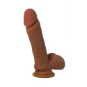 RealStick Elite Mulatto, Realistic dildo with sucction cup, mulat, 16 cm