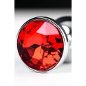 Silver anal plug with red gem