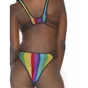 Rainbow fishnet bodysuit