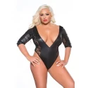 Body z koronką i głębokim dekoltem Side Lace Sleeve Teddy