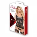 Błyszczący gorset z koronką Lace and Wet Look Suspendertop