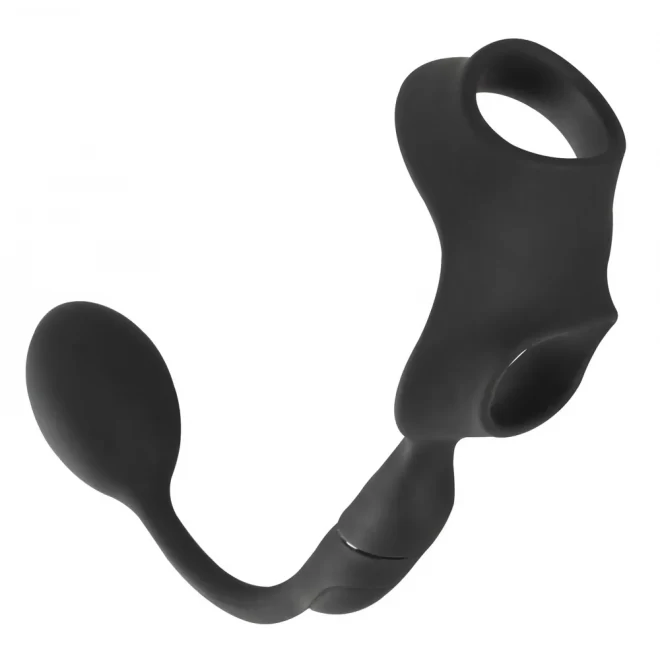 Pierścienie z korkiem analnym Cock Ring With RC Butt Plug
