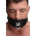 Leather super ball gag with eyelet