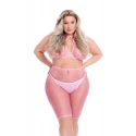 SUNSET GLOW BIKE SHORT SET PINK, PLUS SIZE