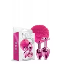 NIXIE METAL BUTT PLUG SET POM POM AND JEWEL INLAID PINK METALLIC