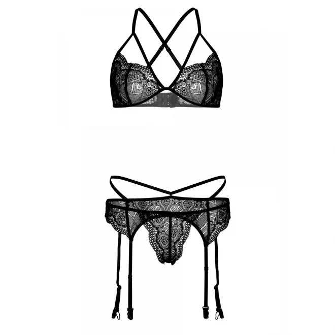 Komplet bielizny 4-częściowy Garter Lingerie Set