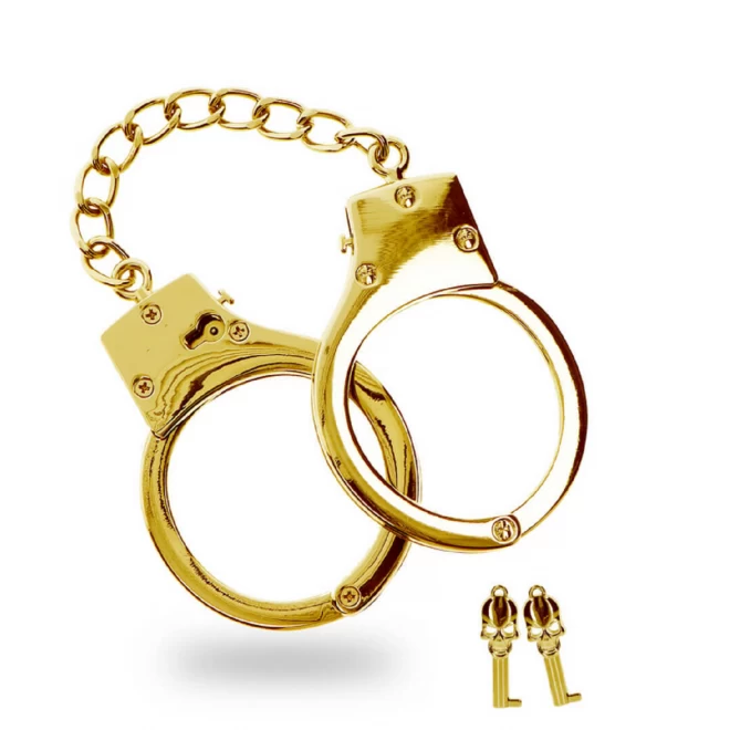 Metalowe kajdanki Gold Plated BDSM Handcuffs