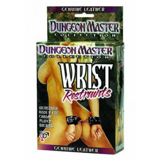 Skórzane mankiety na nadgarstki Dungeon Master Wrist Restraints