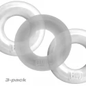 Hünkyjunk cockring 3-pack - white ice + clear
