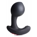 Swell inflatable vibrating prostate plug