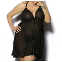 Adola black chemise XXL+ (czarna halka)