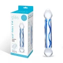 Glas - full tip textured glass dildo
